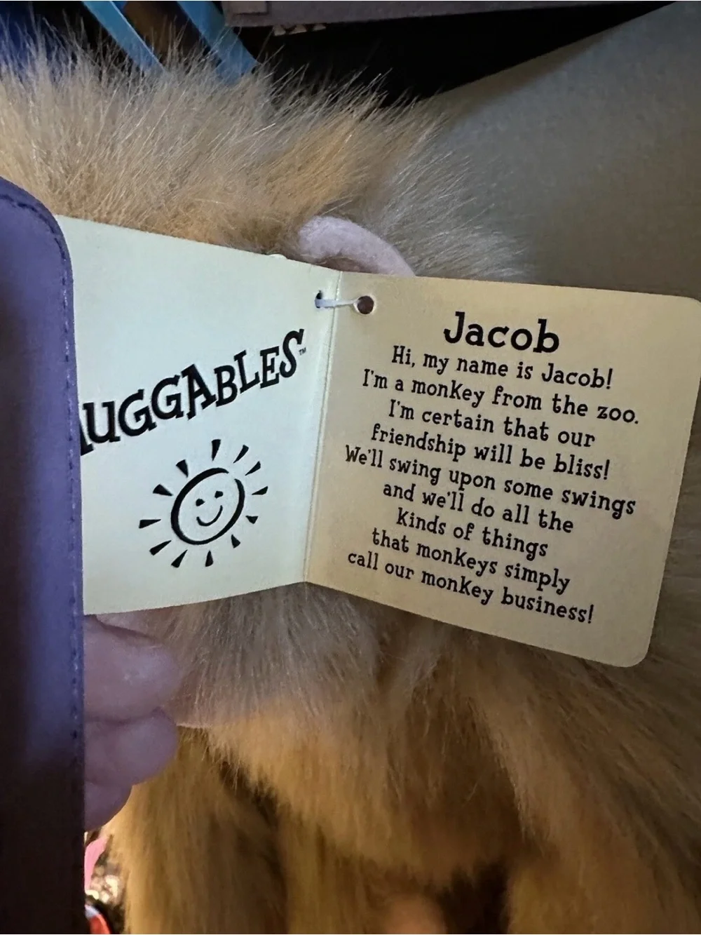 Dakin Huggables Plush JACOB Soft Furry Ape Monkey Stuffed Animal 15” New W/ TAGS